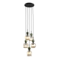 Hanglamp met snoer SOPHIA 5xE14/10W/230V zwart/groen/rookbeige