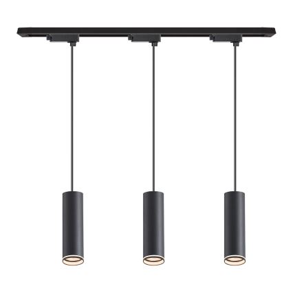 Hanglamp met snoer voor het PIPE-railsysteem, 3x GU10/10W/230V, zwart