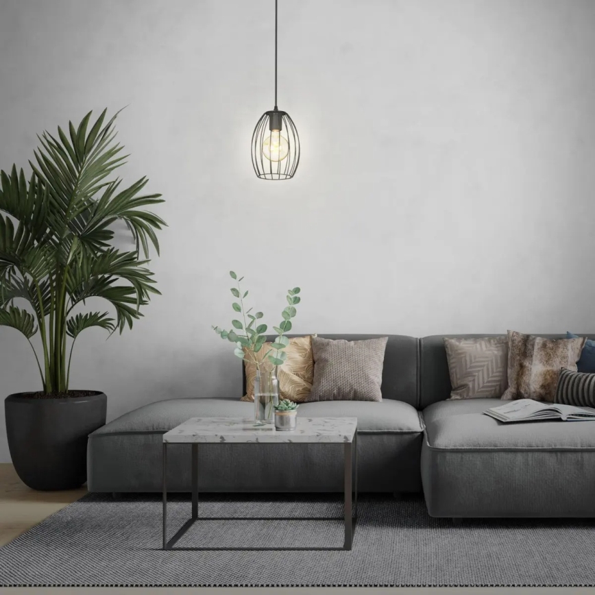 Hanglamp met staaf 1xE27/60W/230V zwart