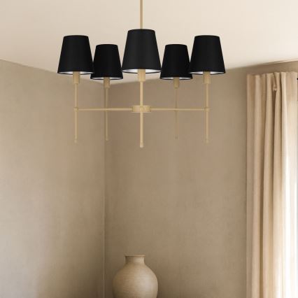 Hanglamp met staaf MADELA 5xE14/40W/230V zwart/beige