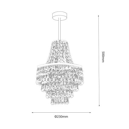 Hanglamp met stang GEMMA 1xE27/60W/230V Ø 23 cm
