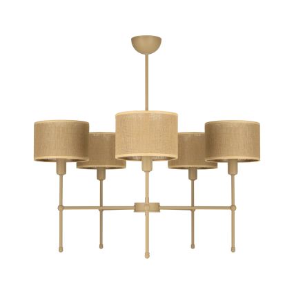 Hanglamp met stang MADELA 5xE14/40W/230V jute/beige