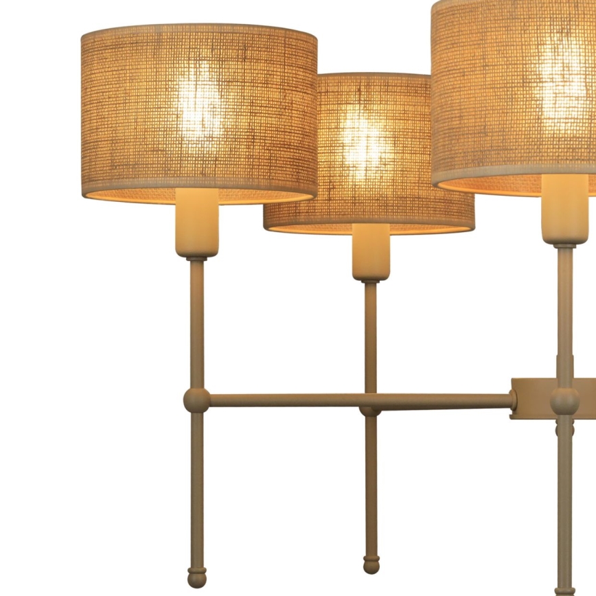 Hanglamp met stang MADELA 5xE14/40W/230V jute/beige