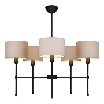 Hanglamp met stang MADELA 5xE14/40W/230V wit/zwart