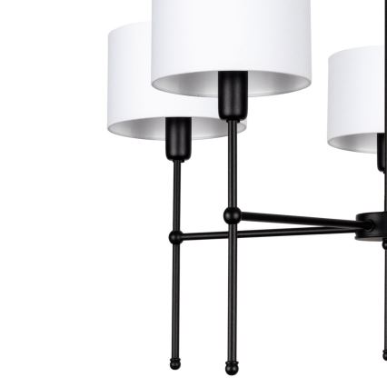 Hanglamp met stang MADELA 5xE14/40W/230V wit/zwart