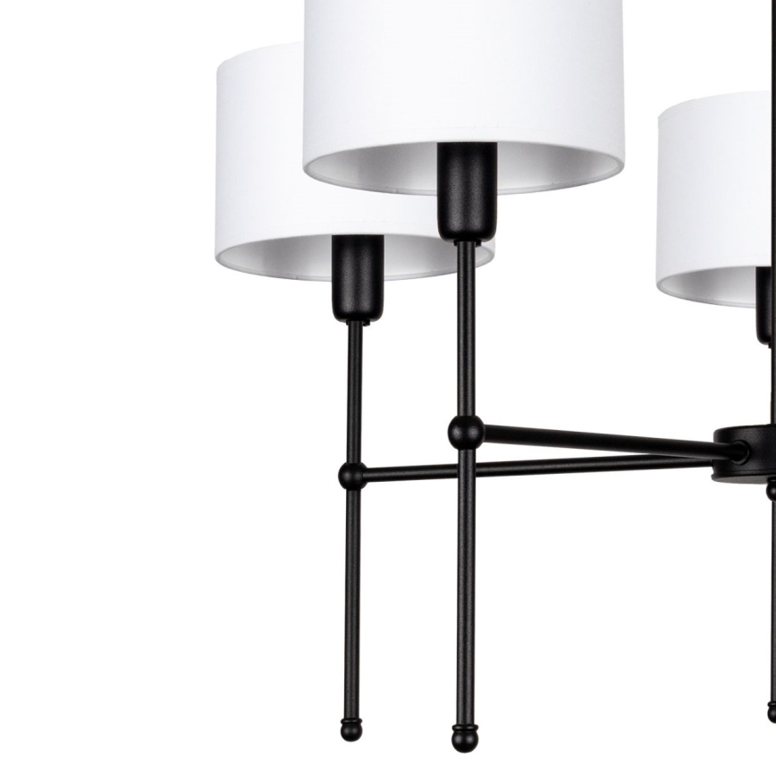 Hanglamp met stang MADELA 5xE14/40W/230V wit/zwart