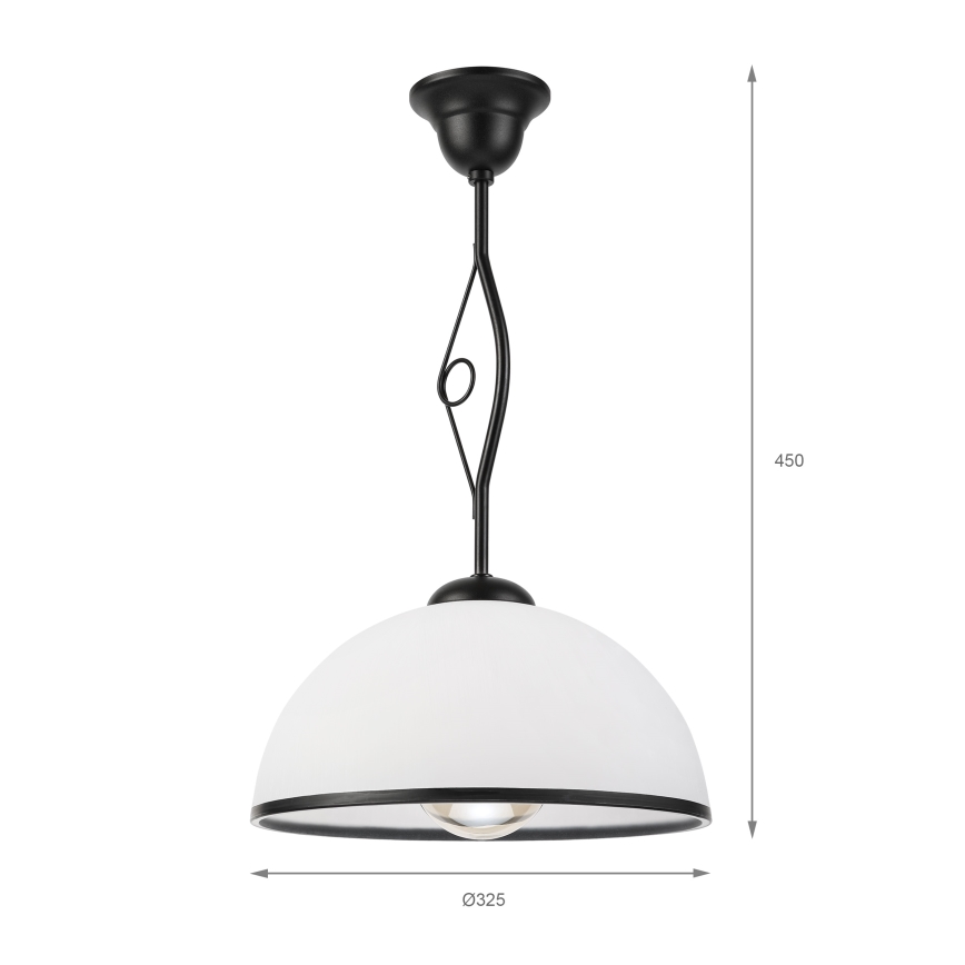 Hanglamp met stang RETRO 1xE27/60W/230V zwart/wit