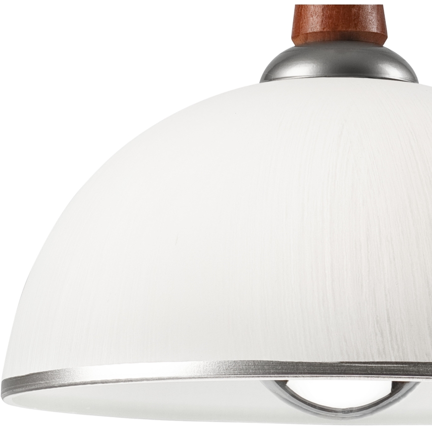 Hanglamp met trekkoord CHIARA 1xE27/60W/230V zilver/bruin/beuken