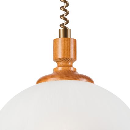 Hanglamp met trekkoord RAMONA 1xE27/60W/230V beige/bruin/grenen