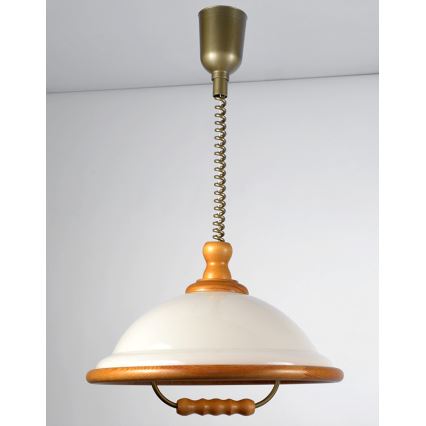 Hanglamp met trekpendel ACRYL WOOD 1xE27/15W/230V kers