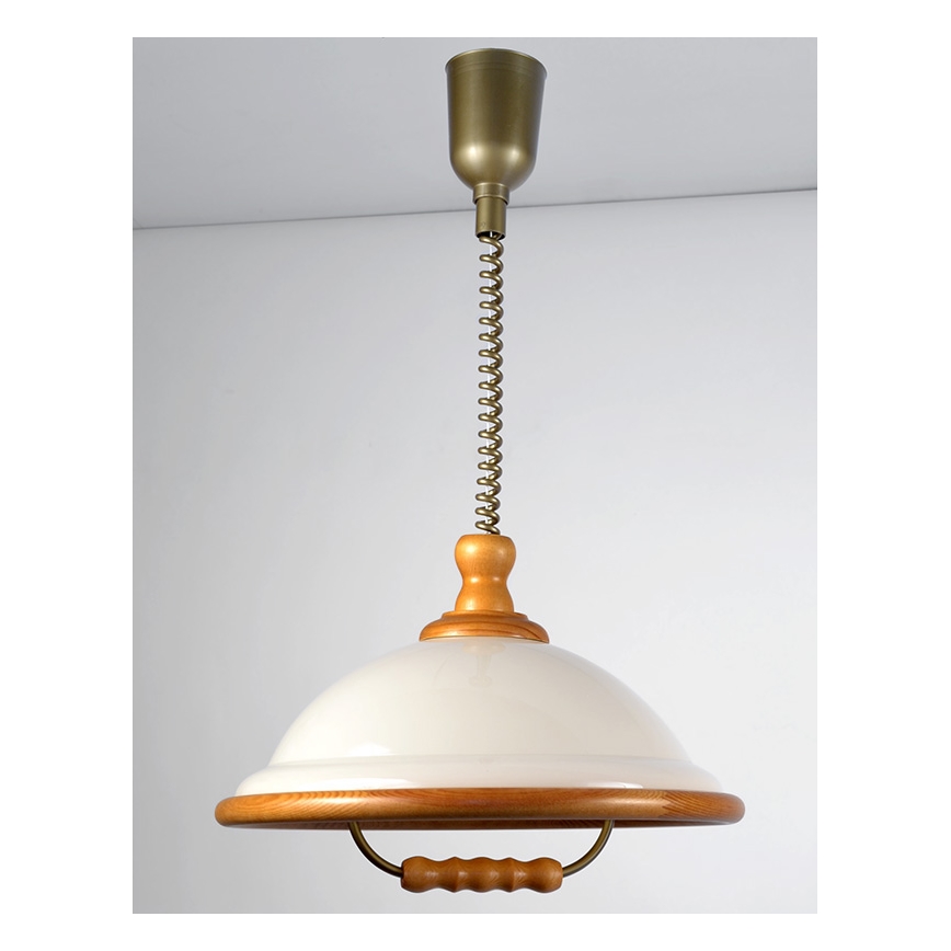 Hanglamp met trekpendel ACRYL WOOD 1xE27/15W/230V kers