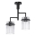 Hanglamp met vaste pendel 2xE27/60W/230V zwart/doorzichtig