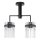 Hanglamp met vaste pendel 2xE27/60W/230V zwart/doorzichtig