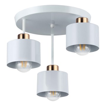 Hanglamp met vaste pendel 3xE27/35W/230V diameter 30 cm wit/goud