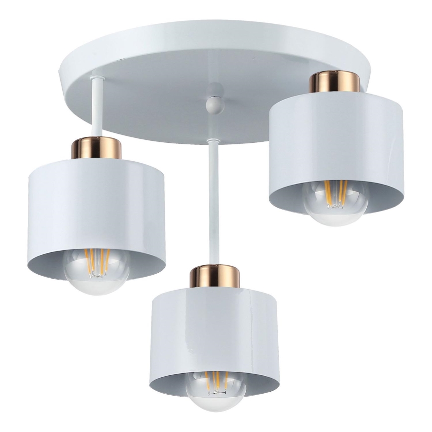 Hanglamp met vaste pendel 3xE27/35W/230V diameter 30 cm wit/goud