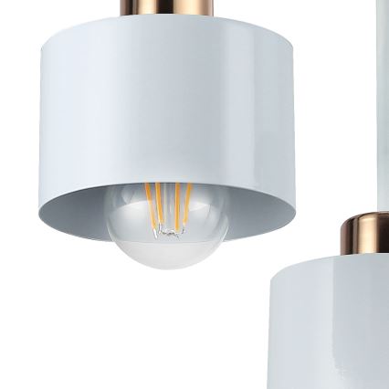 Hanglamp met vaste pendel 3xE27/35W/230V diameter 30 cm wit/goud
