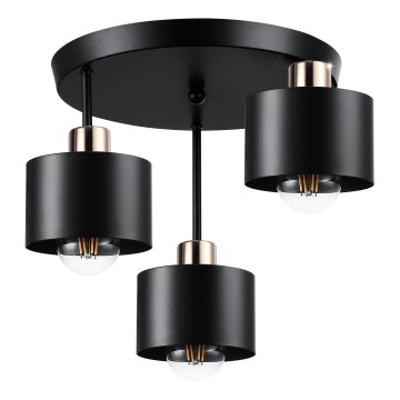 Hanglamp met vaste pendel 3xE27/35W/230V diameter 30 cm zwart/goud