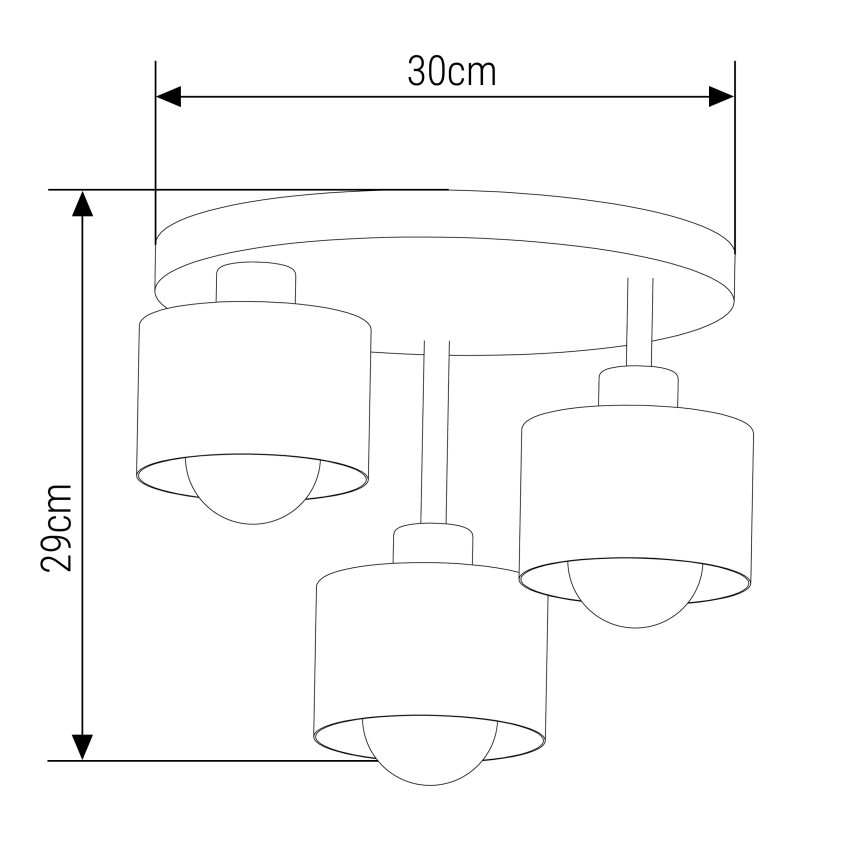 Hanglamp met vaste pendel 3xE27/35W/230V diameter 30 cm zwart/goud