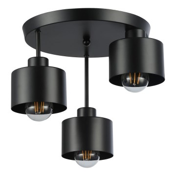 Hanglamp met vaste pendel 3xE27/35W/230V diameter 30 cm zwart