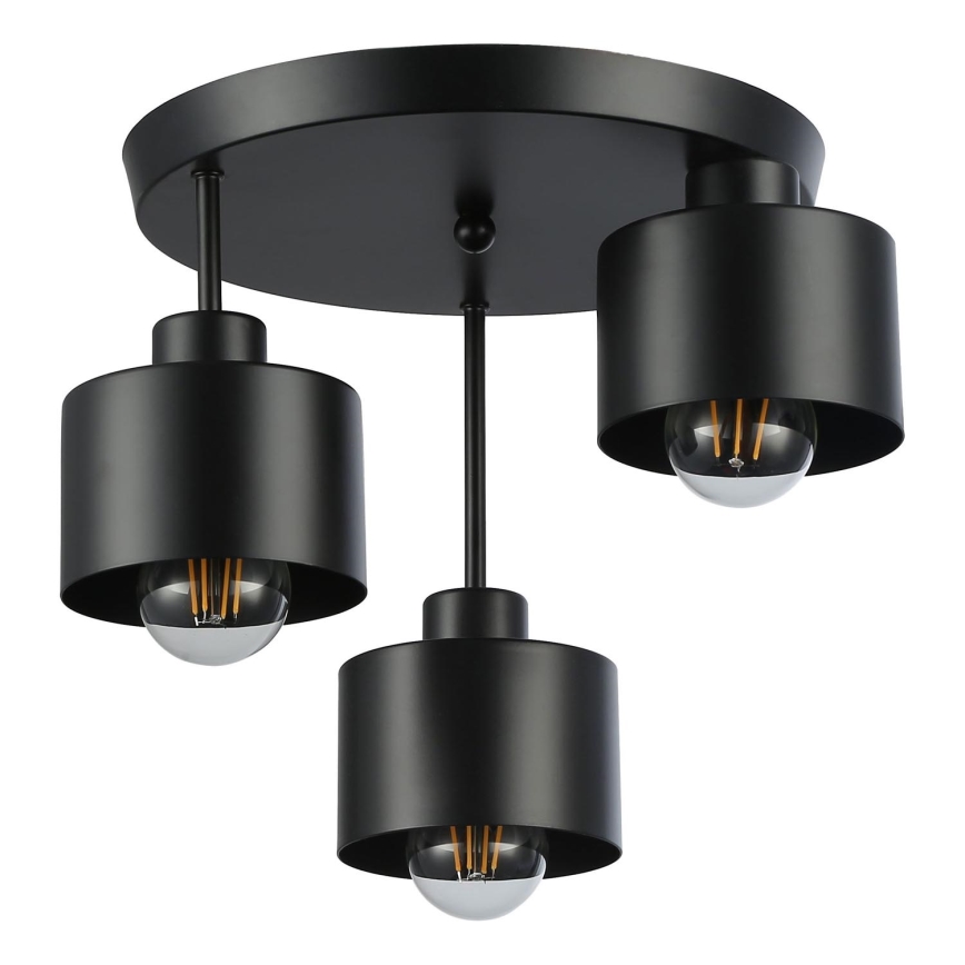 Hanglamp met vaste pendel 3xE27/35W/230V diameter 30 cm zwart