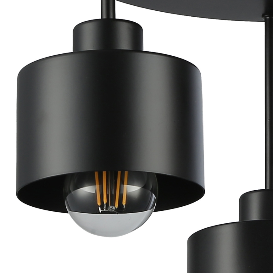 Hanglamp met vaste pendel 3xE27/35W/230V diameter 30 cm zwart