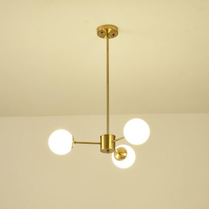 Hanglamp met vaste pendel 3xE27/40W/230V messing