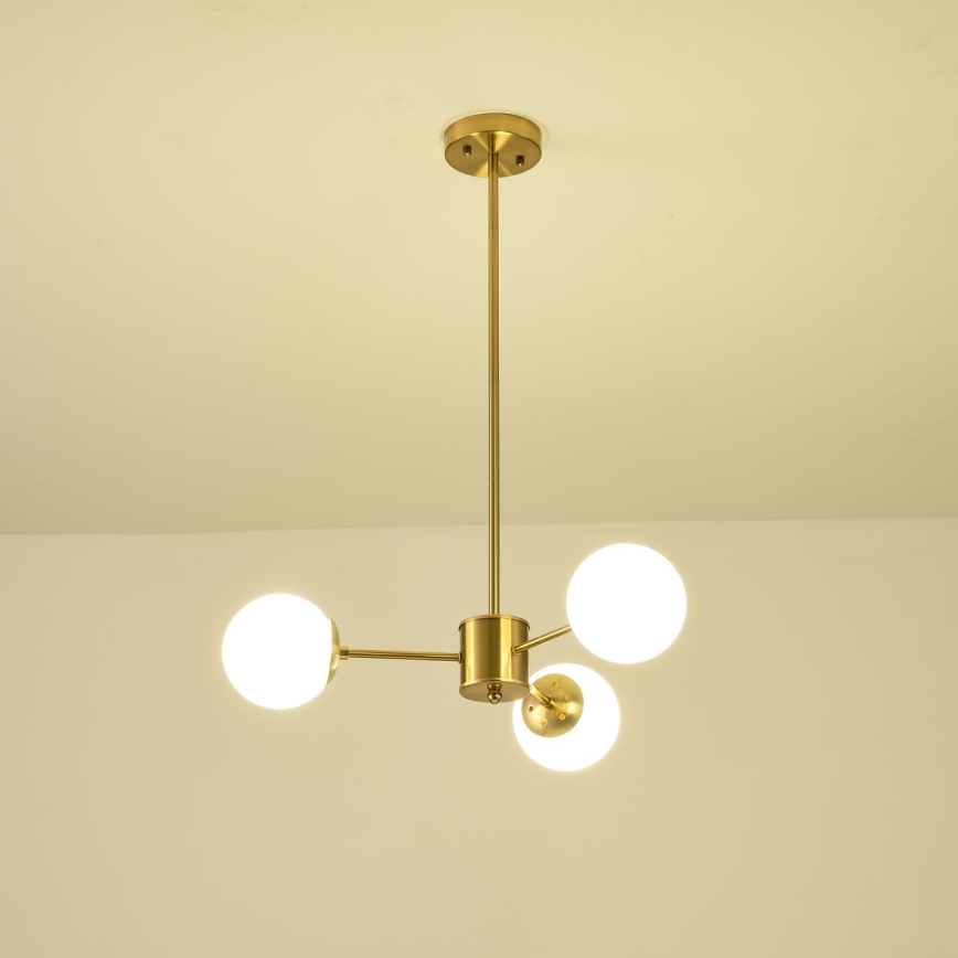 Hanglamp met vaste pendel 3xE27/40W/230V messing