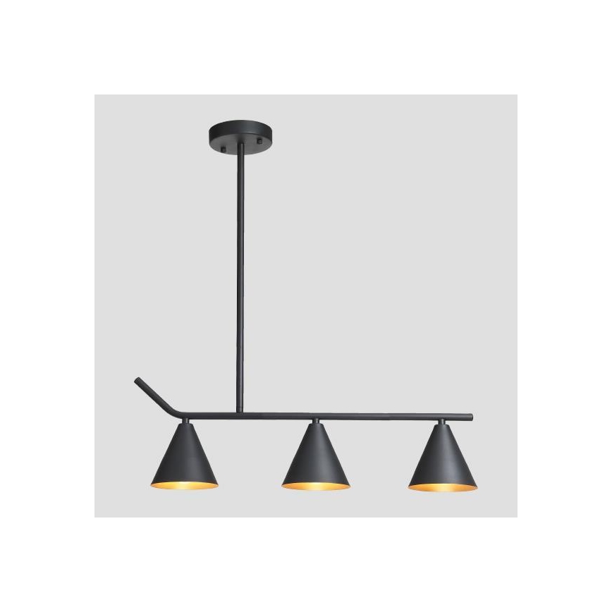 Hanglamp met vaste pendel 3xE27/40W/230V zwart