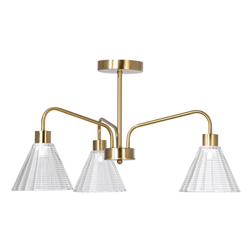 Hanglamp met vaste pendel 3xE27/60W/230V goud