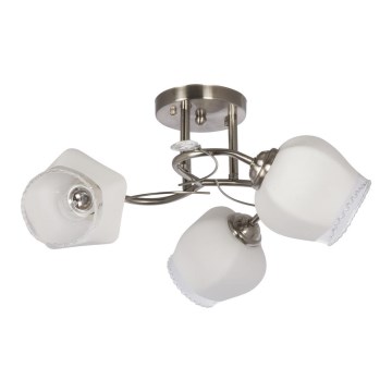 Hanglamp met vaste pendel 3xE27/60W/230V mat chroom