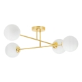 Hanglamp met vaste pendel 4xE27/35W/230V diameter 70 cm goud