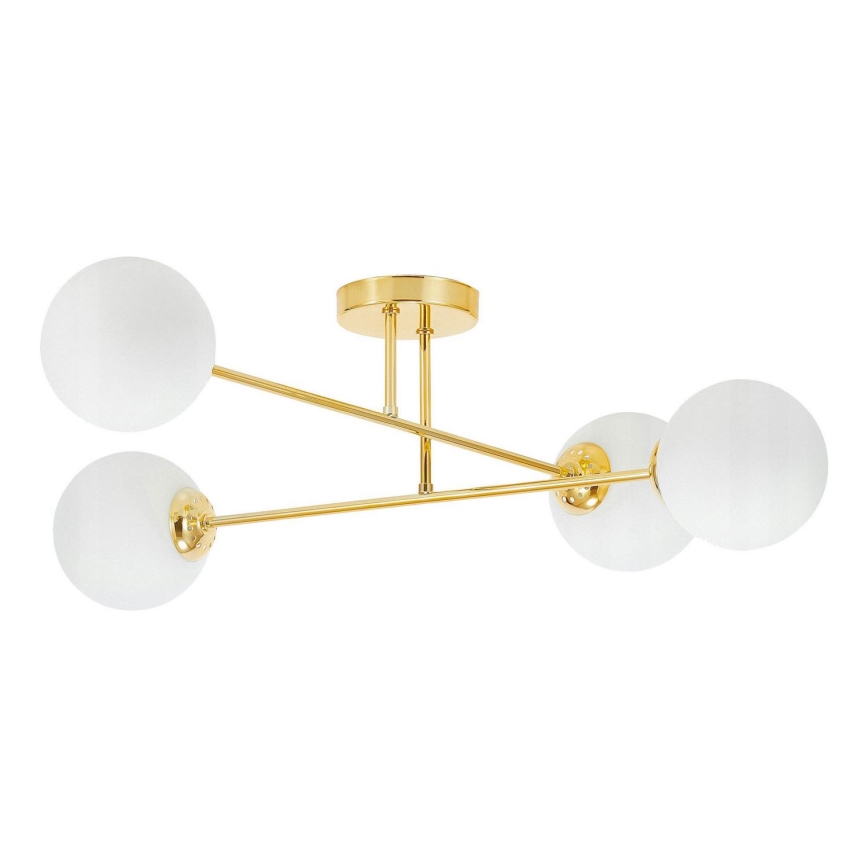 Hanglamp met vaste pendel 4xE27/35W/230V diameter 70 cm goud
