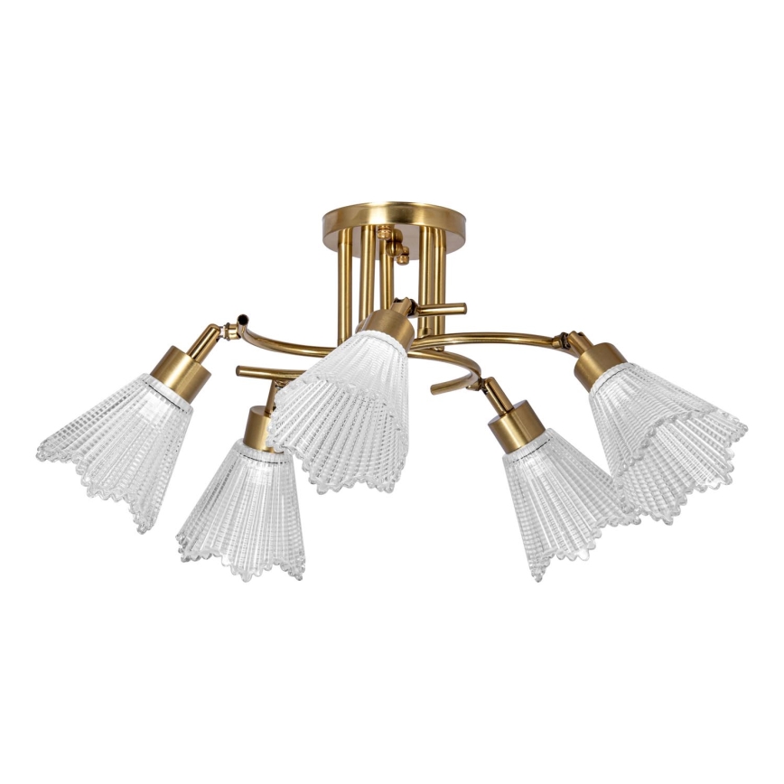 Hanglamp met vaste pendel 5xE14/60W/230V goud