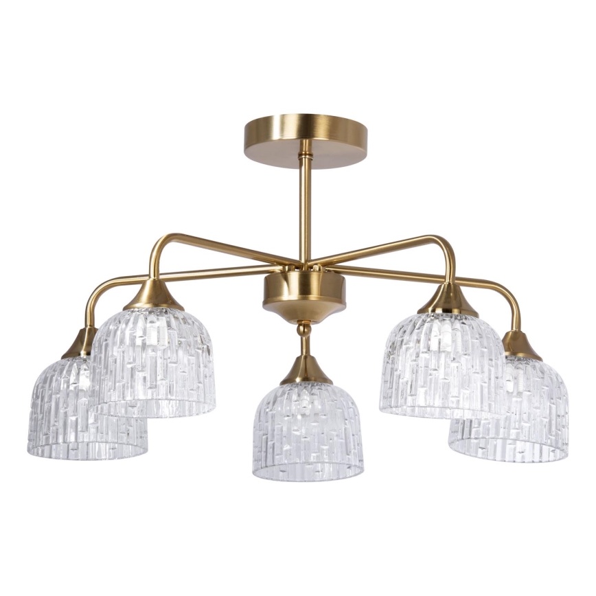 Hanglamp met vaste pendel 5xE14/60W/230V goud