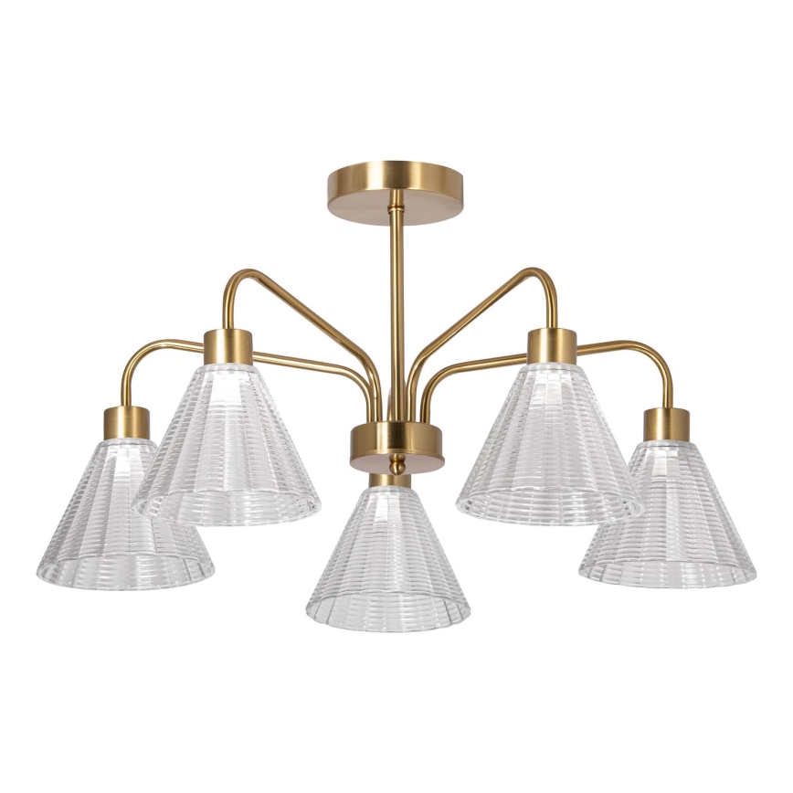 Hanglamp met vaste pendel 5xE27/60W/230V goud
