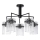 Hanglamp met vaste pendel 5xE27/60W/230V zwart/doorzichtig