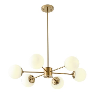 Hanglamp met vaste pendel 6xE27/40W/230V messing