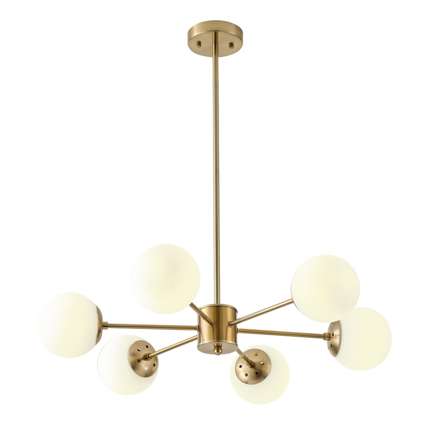 Hanglamp met vaste pendel 6xE27/40W/230V messing
