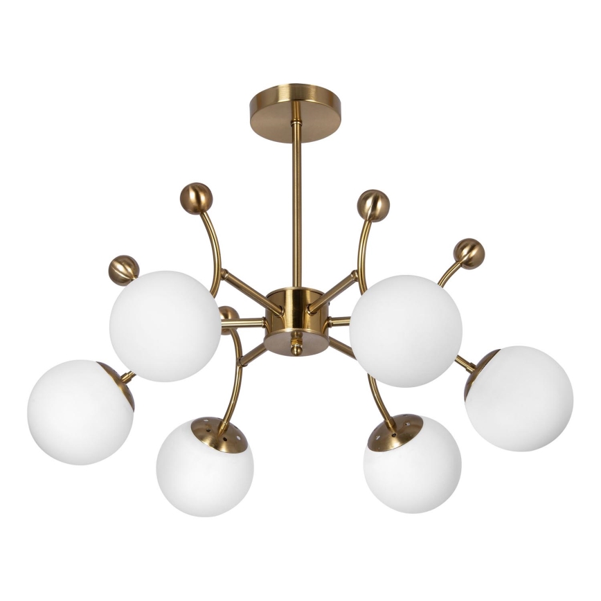 Hanglamp met vaste pendel 6xE27/60W/230V goud