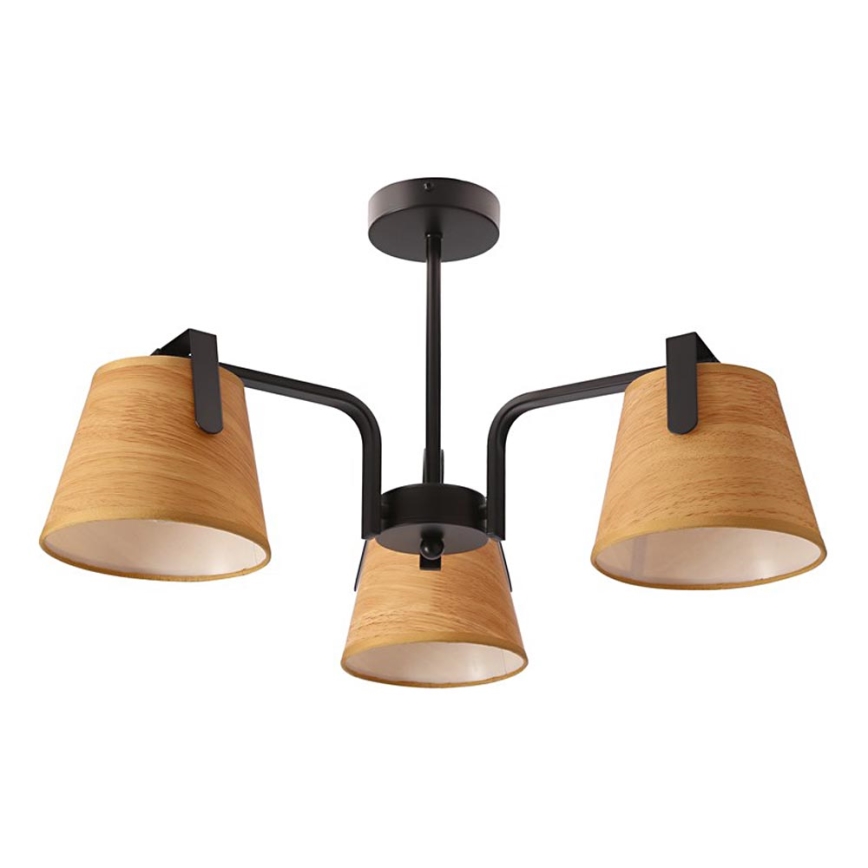 Hanglamp met vaste pendel AMBERG 3xE14/40W/230V bruin