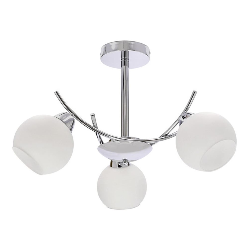 Hanglamp met vaste pendel AMOS 3xE27/40W/230V glanzend chroom