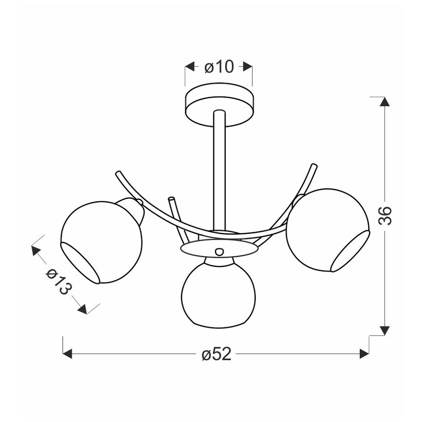 Hanglamp met vaste pendel AMOS 3xE27/40W/230V glanzend chroom