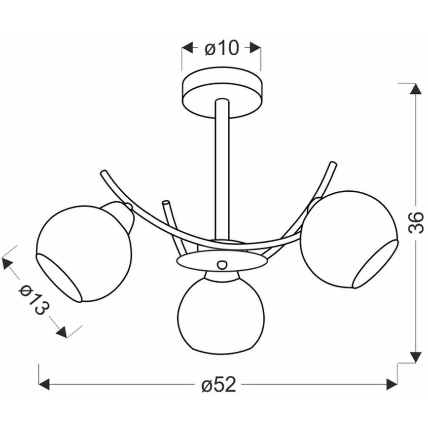 Hanglamp met vaste pendel AMOS 3xE27/40W/230V goud