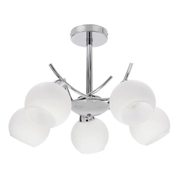 Hanglamp met vaste pendel AMOS 5xE27/40W/230V glanzend chroom