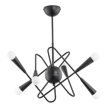 Hanglamp met vaste pendel APPER 6xE14/10W/230V zwart