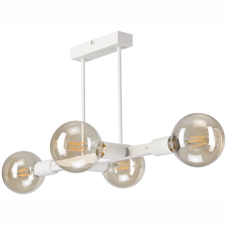 Hanglamp met vaste pendel ASTRID 4xE27/60W/230V wit