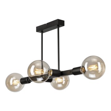 Hanglamp met vaste pendel ASTRID 4xE27/60W/230V zwart