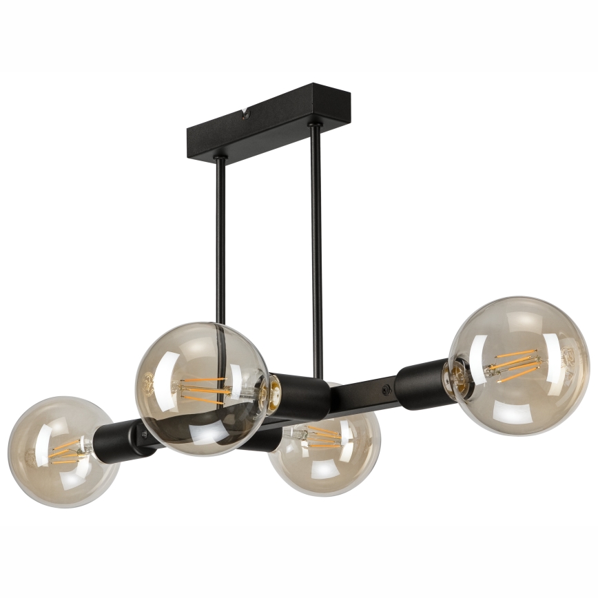 Hanglamp met vaste pendel ASTRID 4xE27/60W/230V zwart