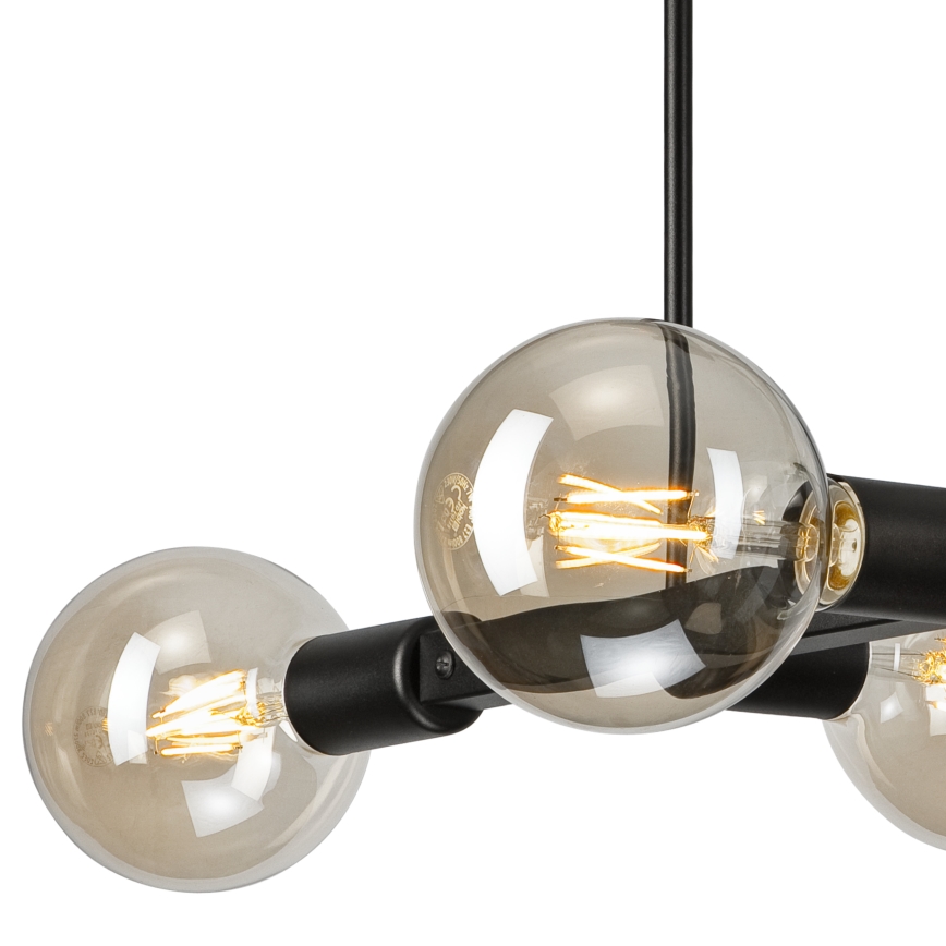 Hanglamp met vaste pendel ASTRID 4xE27/60W/230V zwart
