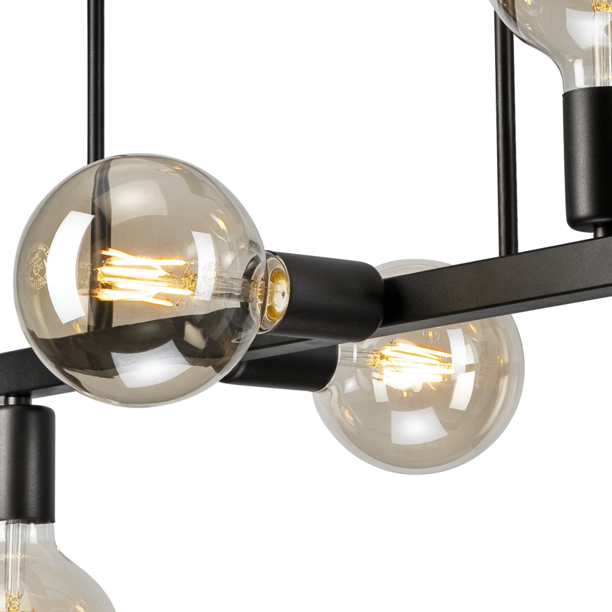 Hanglamp met vaste pendel ASTRID 6xE27/60W/230V zwart